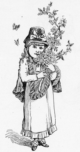 Girl With Flowers Drawing - Reusableart.com