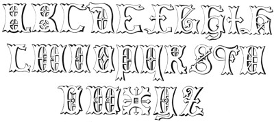 letters 13th century manuscript latin alphabet alphabets ornamental book reusableart domain copyright public gutenberg ms